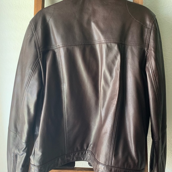 Brown Men’s Cole Haan Leather Jacket Size Small - Picture 2 of 4